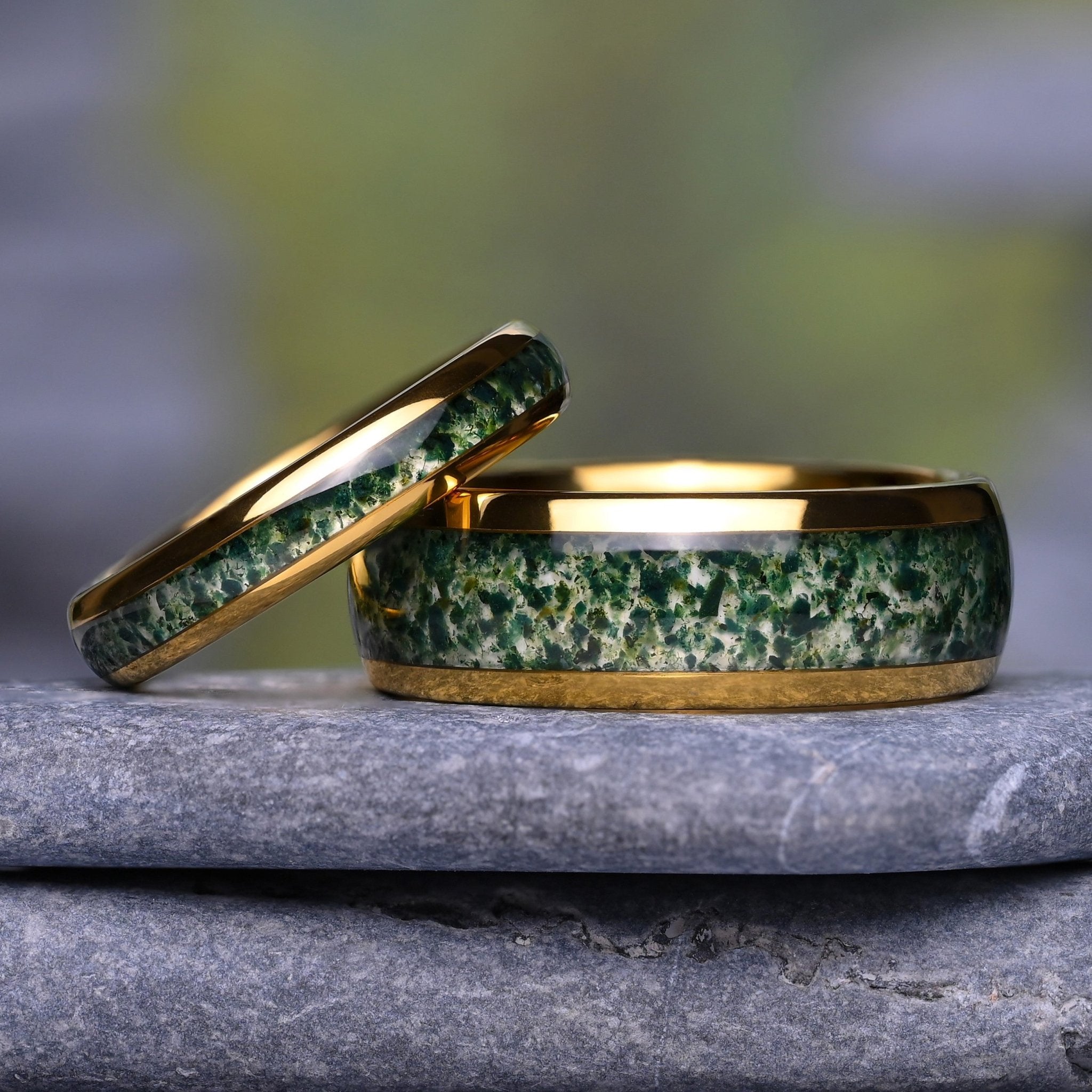 Catalyst - Moss Agate Ring Set