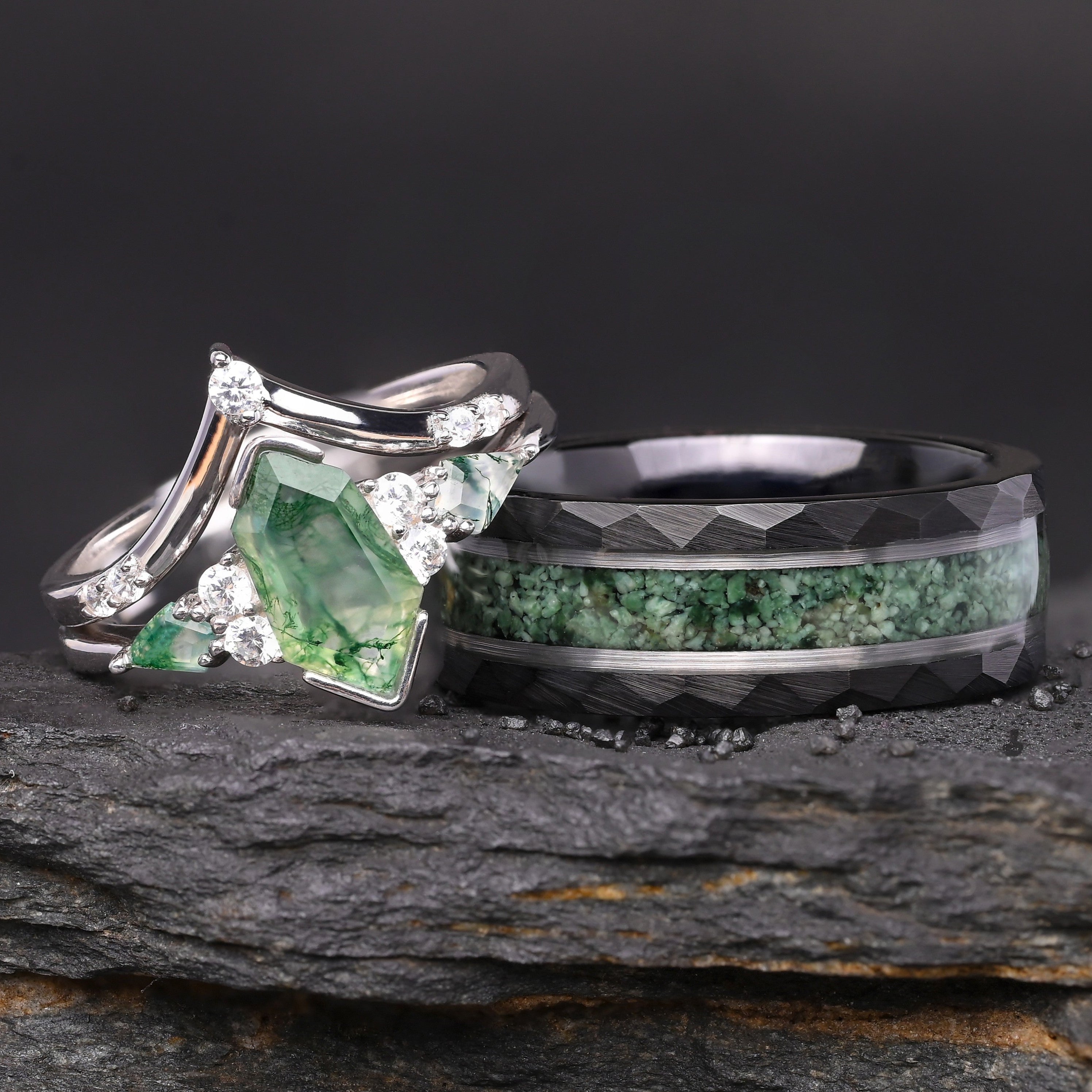 Mossy Charm - Ring Set
