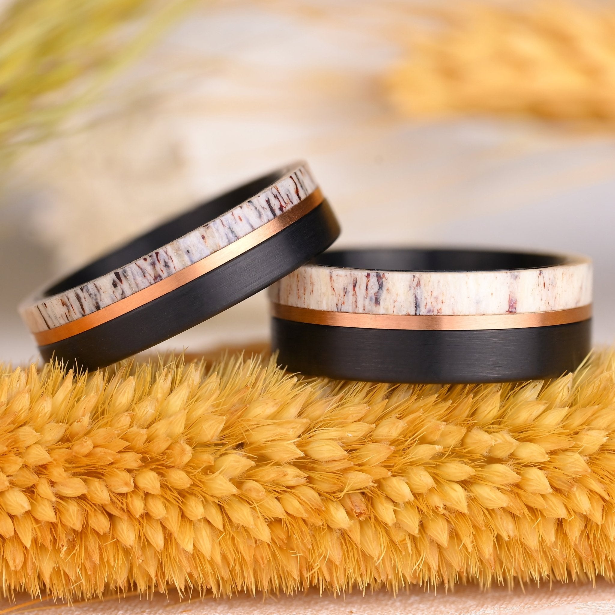 Ringe für Paare - Ring aus Wolfram und Geweih