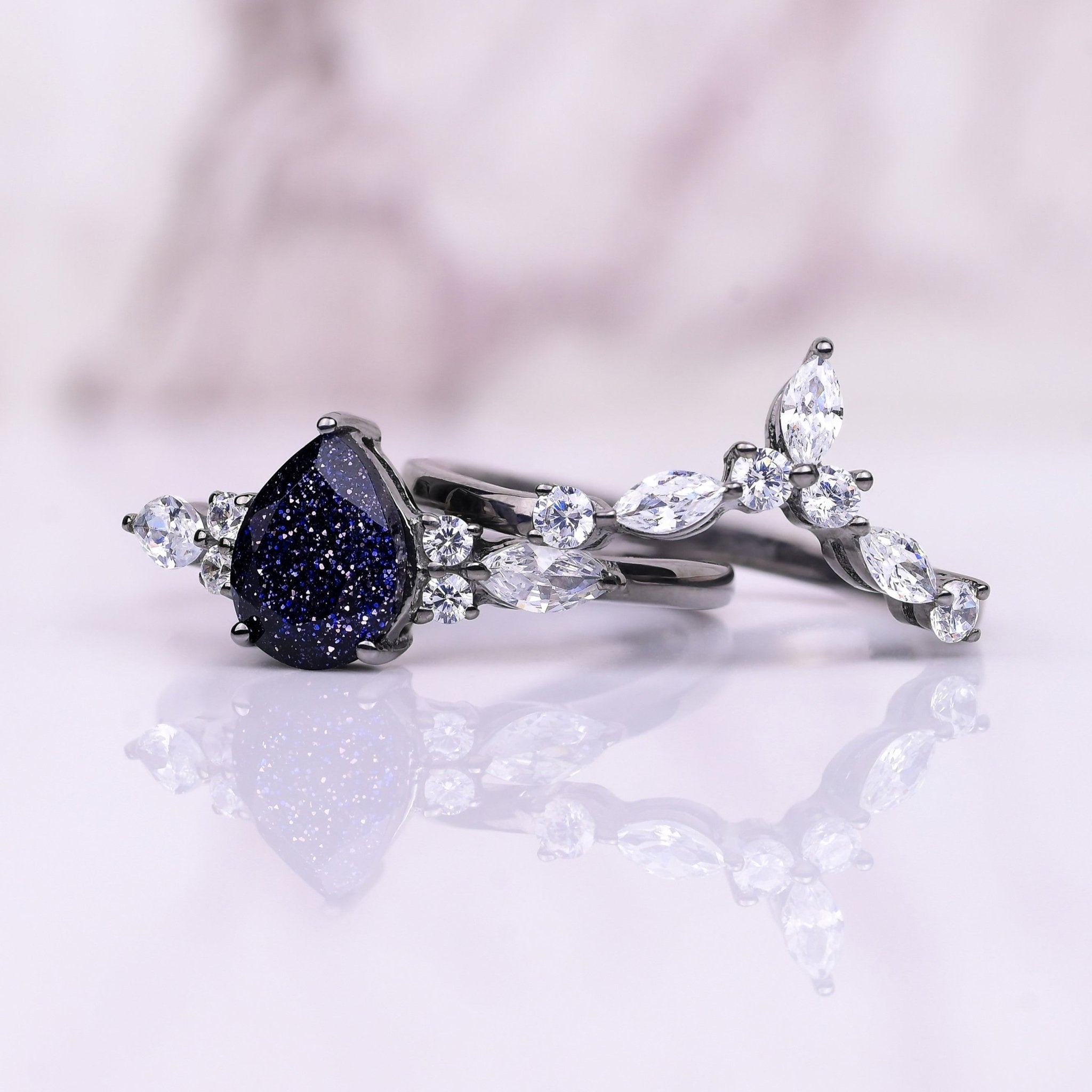 Sternenstaub - Ringe Set - Rings - WOLFRAM / STERLING SILBER - Monetto Ringe