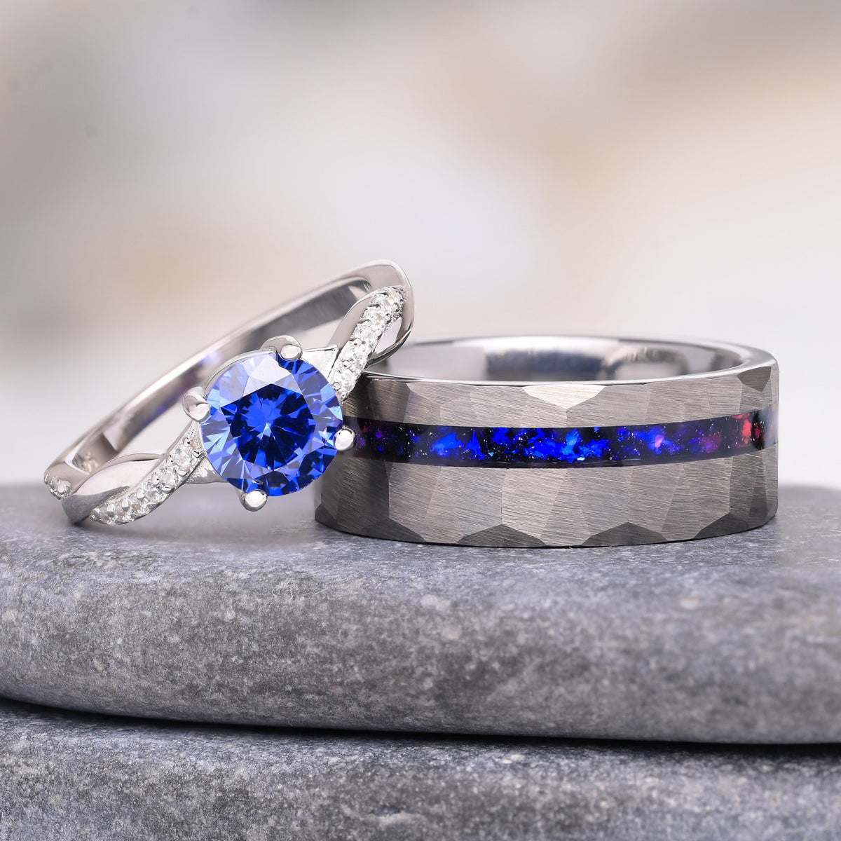 Azure - Rings Set - Rings for Couples | Tungsten and Wolfram Rings