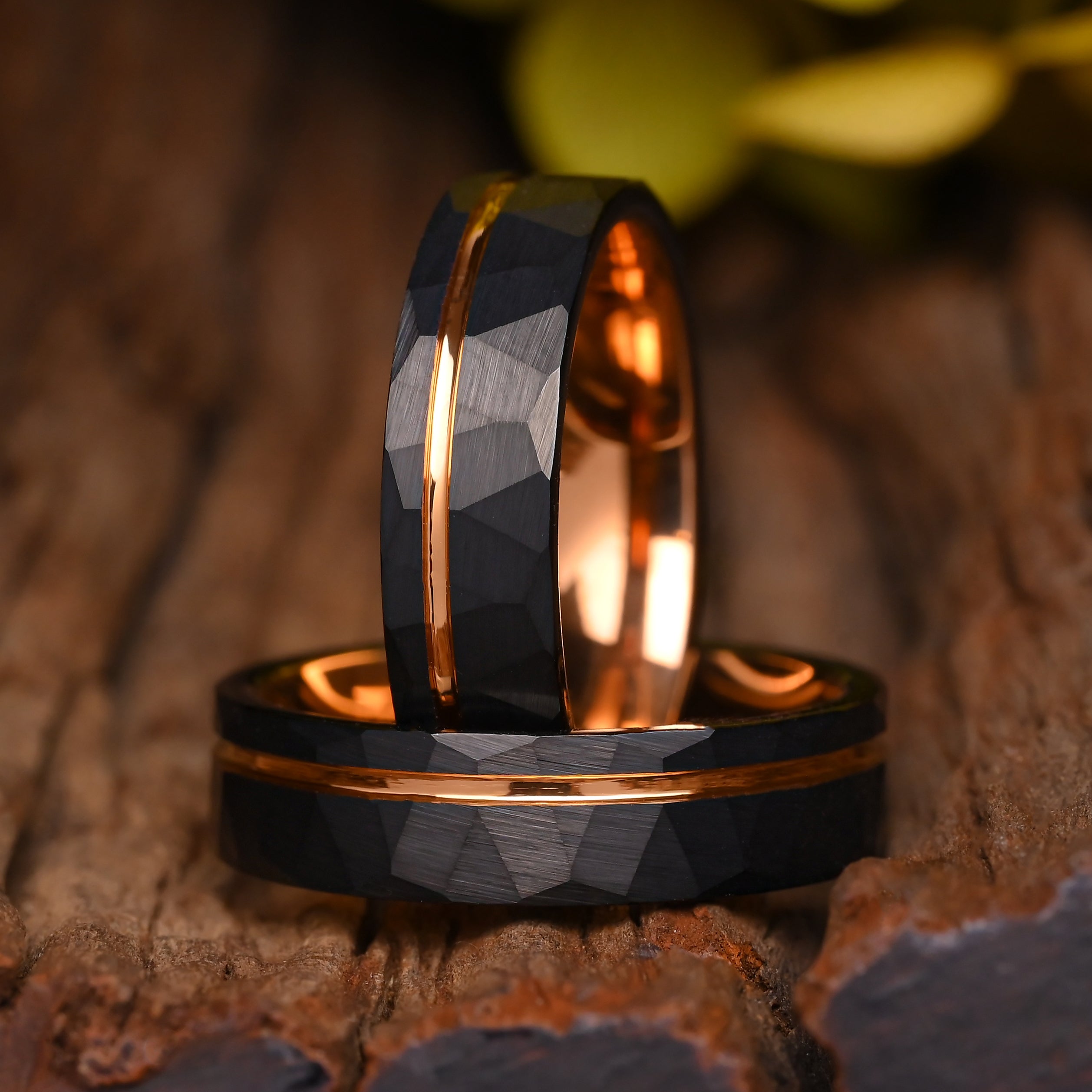 CEO-Ringe für Herren, Wolframringe – Roségold-Einlage – Jubiläumsring, Ehering – Monetto-Ringe