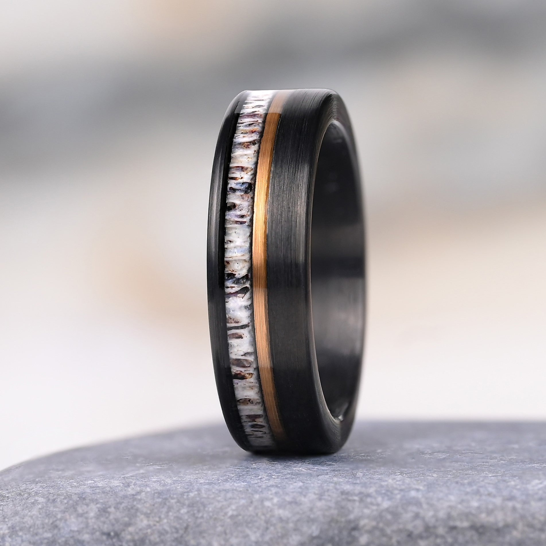Einzigartiger Ring Design für Frauen - Wolfram und Geweih Ring für sie - Geschenk für sie