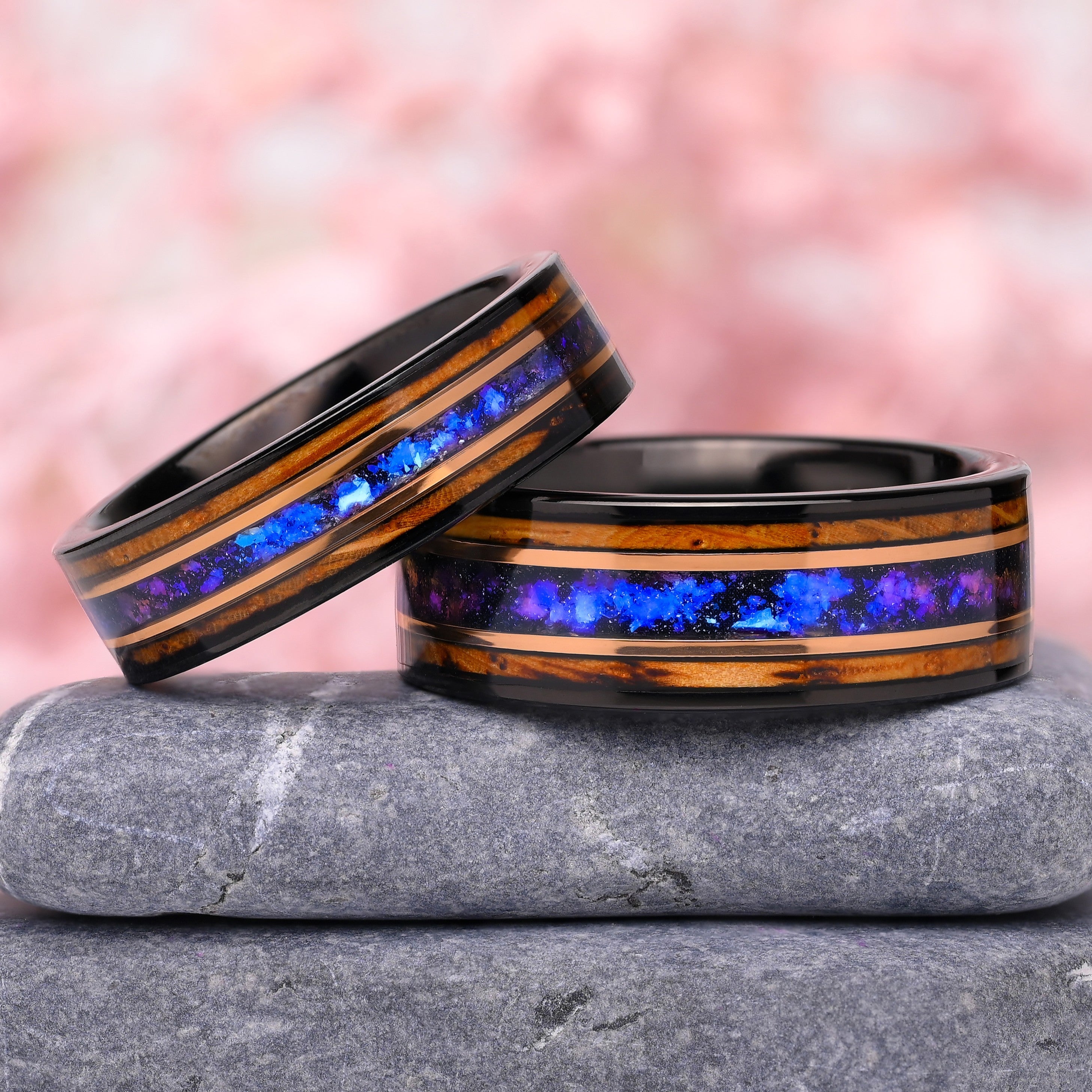 Khronom Ringe Fur Paare - Wolfram Ring- Wolfram 14kt-rosegold-vermeil-Nebel - Monetto Ringe