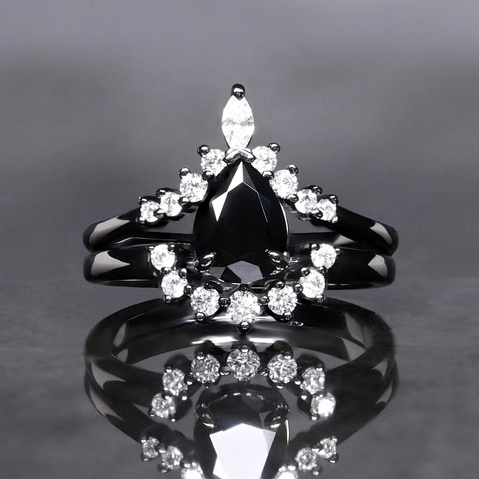 Midnight Obsidian - Ring Set