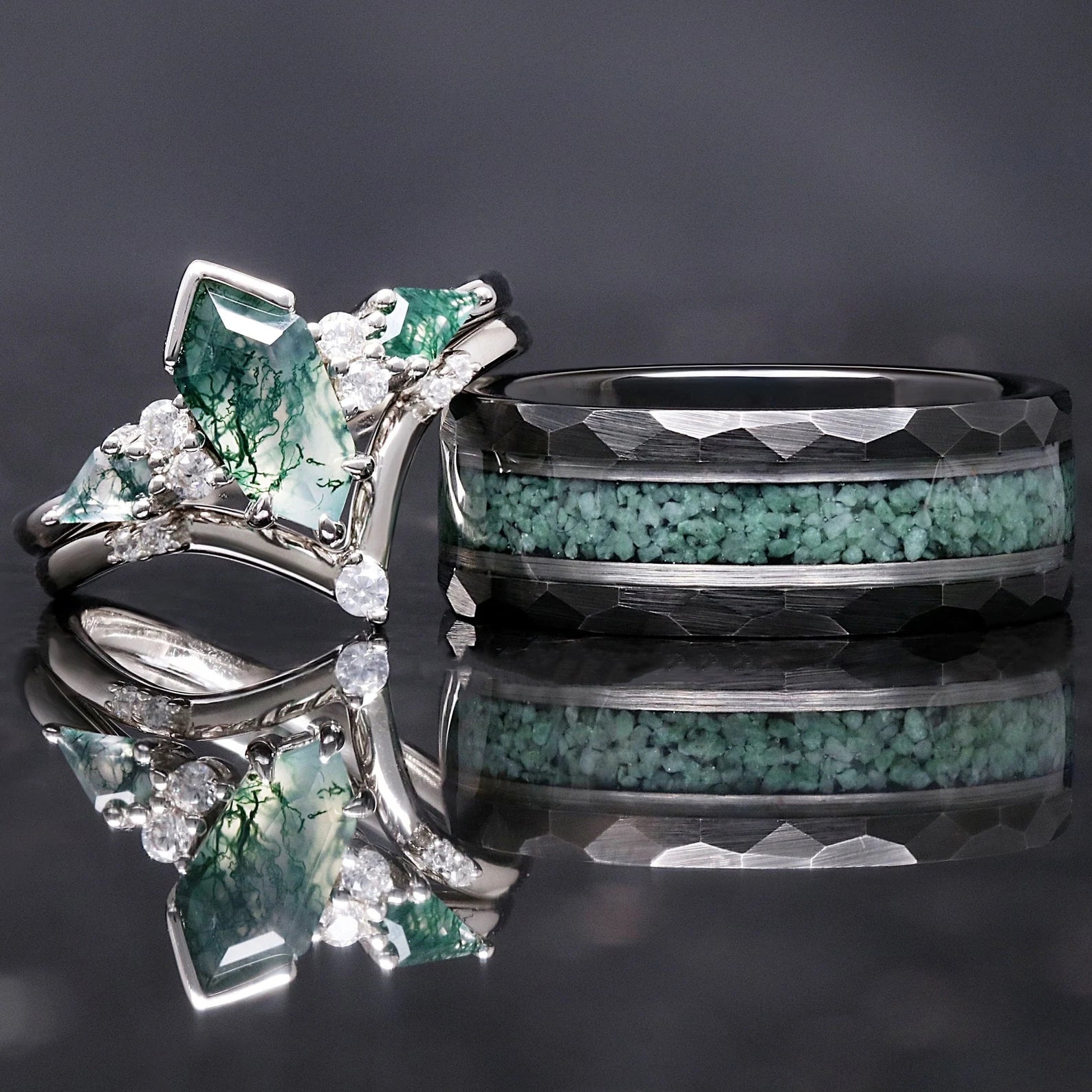 Mossy Charm - Ring Set