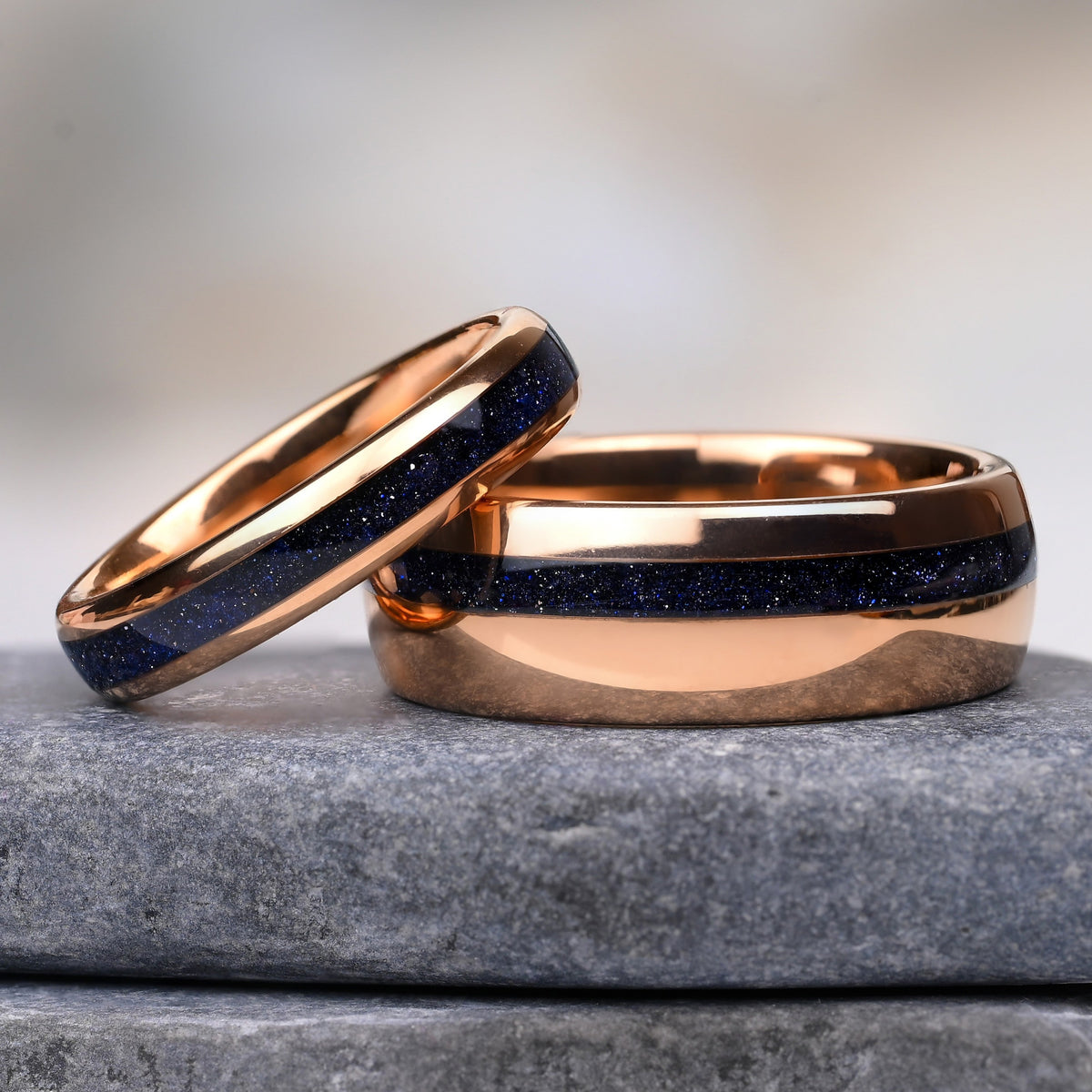 Nova - Rings Set - Rings for Couples | Tungsten & Great Rift Nebula