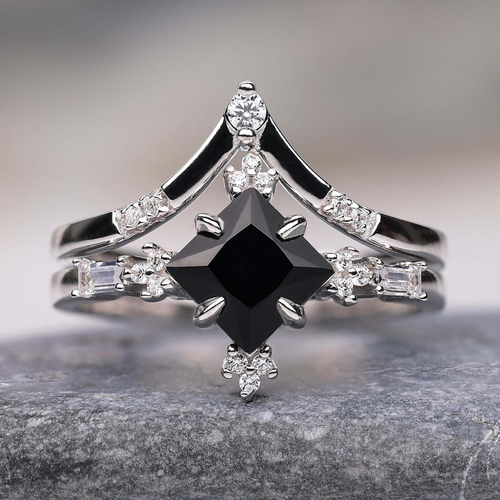 Einzigartiger Ring für Frauen - Onyx & Sterling Silber Ring für Frauen - Geschenk für sie