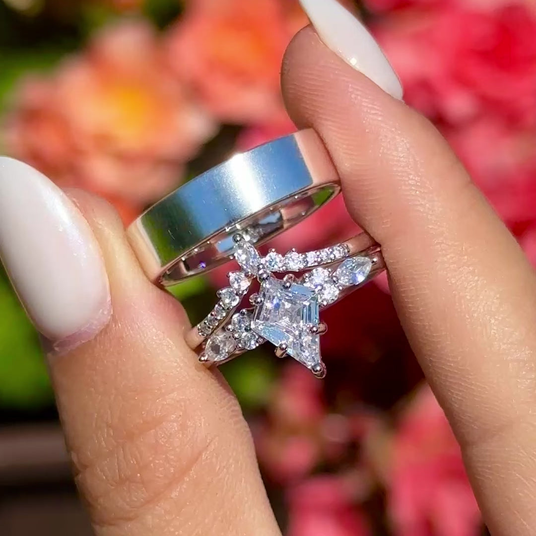 immlisch Gebunden Ringe für Paare – 925 Sterling Silber Ring - Jubiläumsring - Ehering – Monetto Ringe