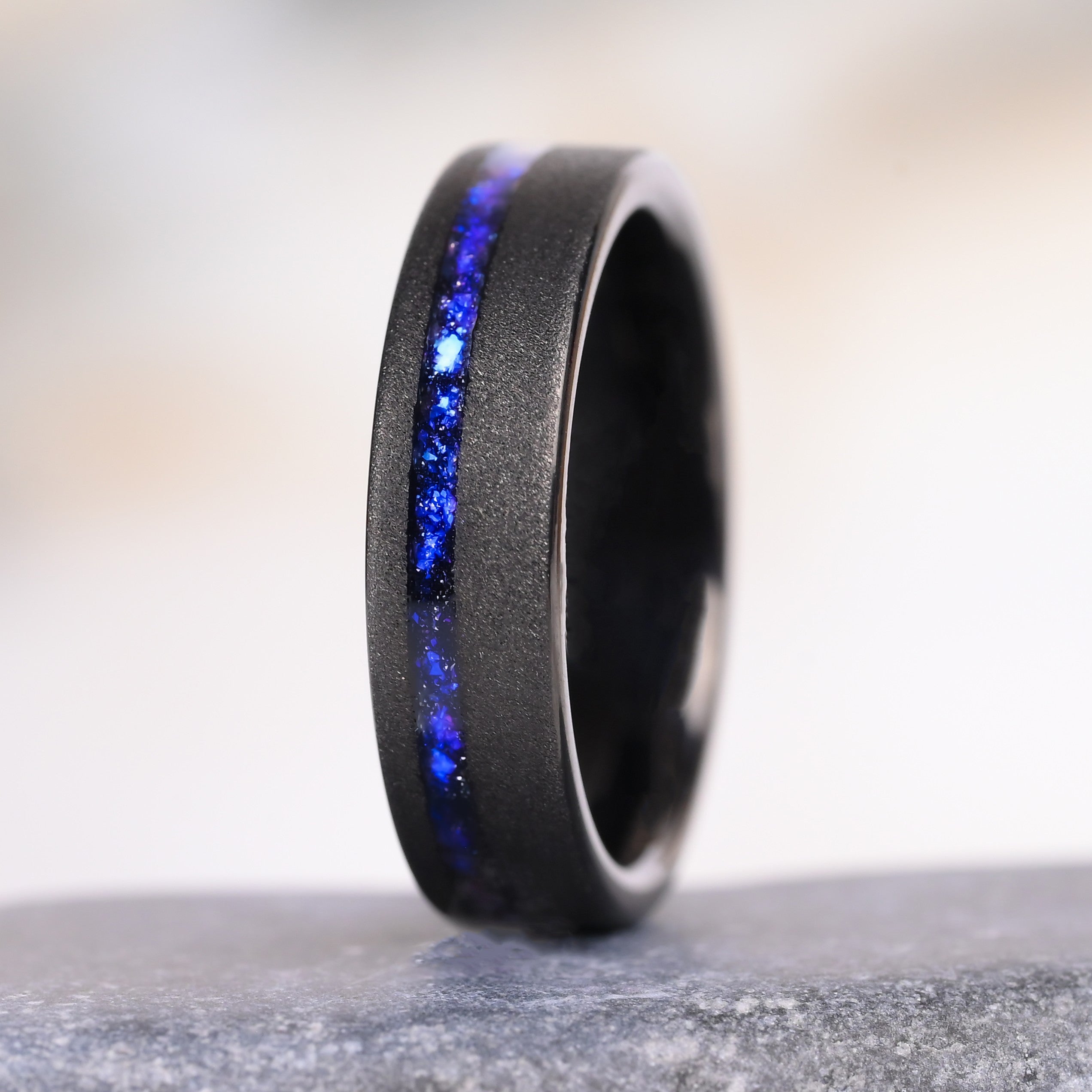 Stellar – Ringe für Herren, Wolframring – Galaxy Nebula-Einlage – Jubiläumsring, Ehering – Monetto Ringe
