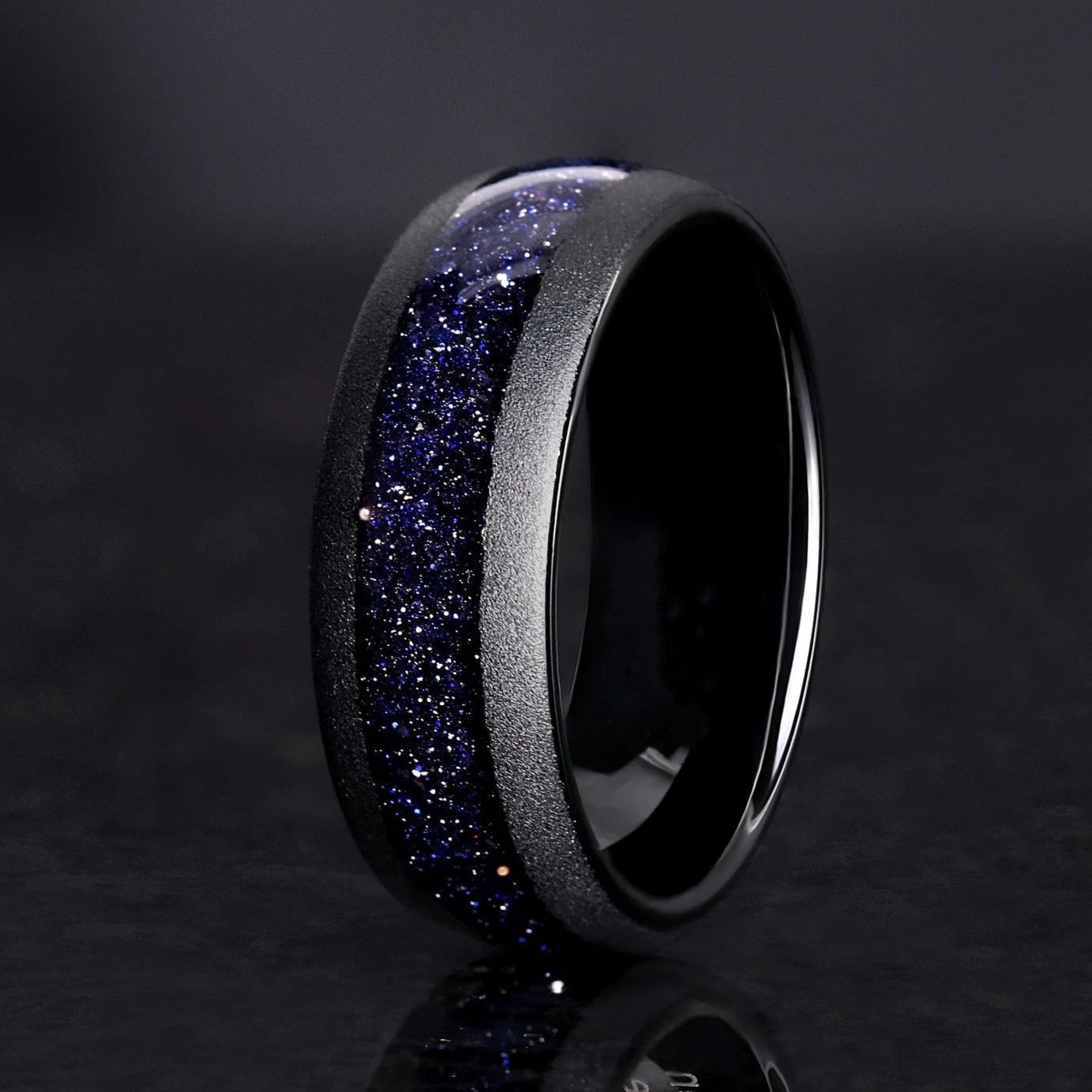 Ringe Set Für Männer - Sandsteinnebel inlage - Wolfram Ring - Monetto Ringe