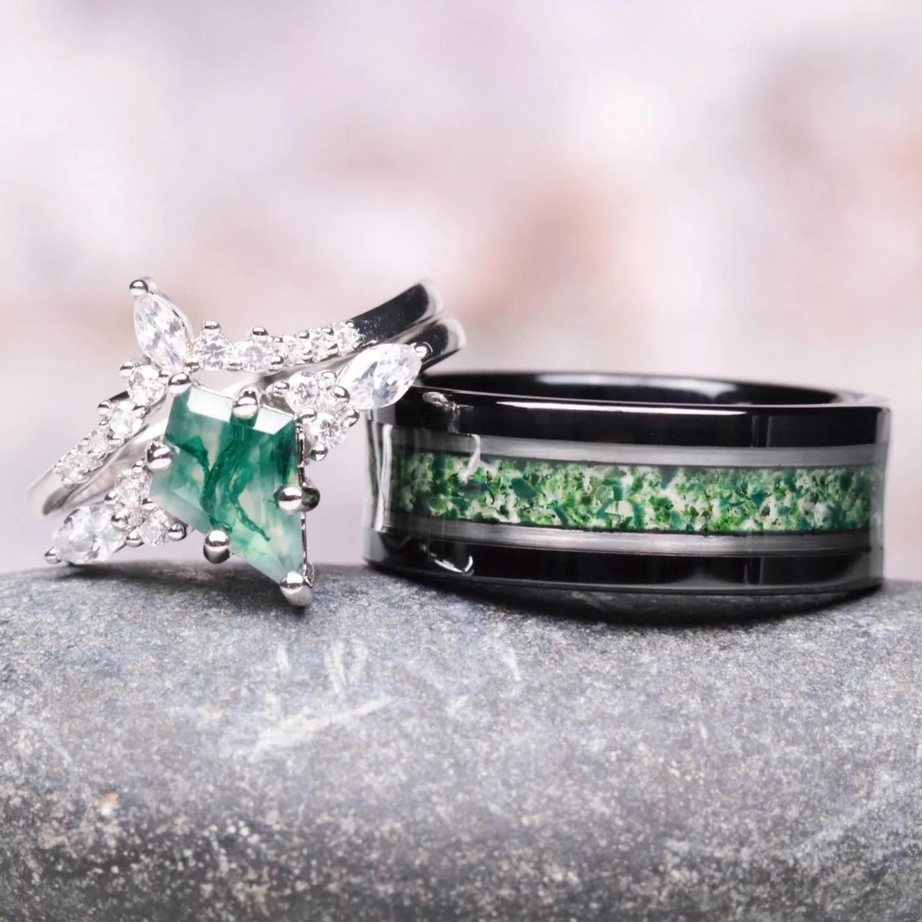 Verdant Vow of Elysia - Ring Set