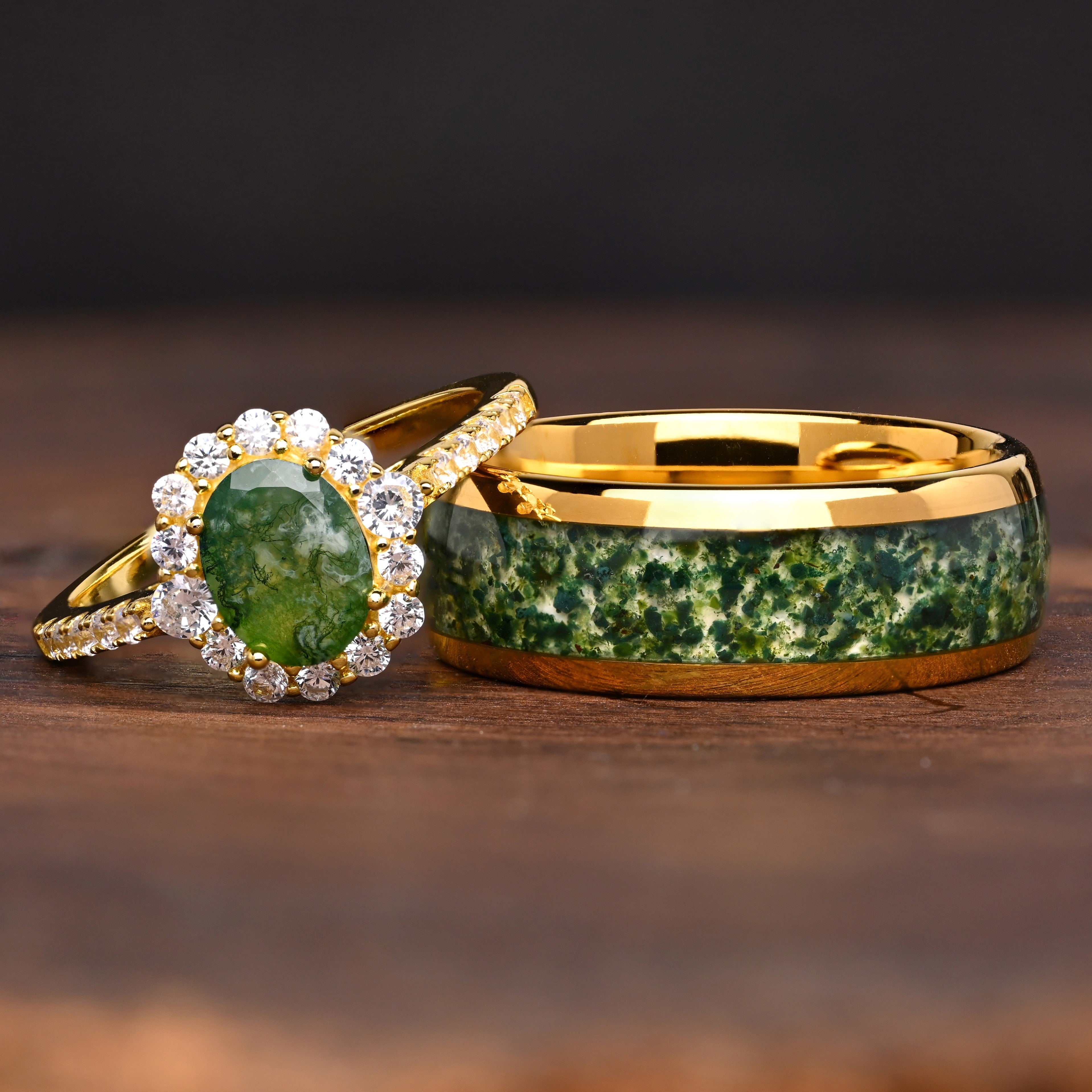 Verdant Vow of Elysia - Ring Set