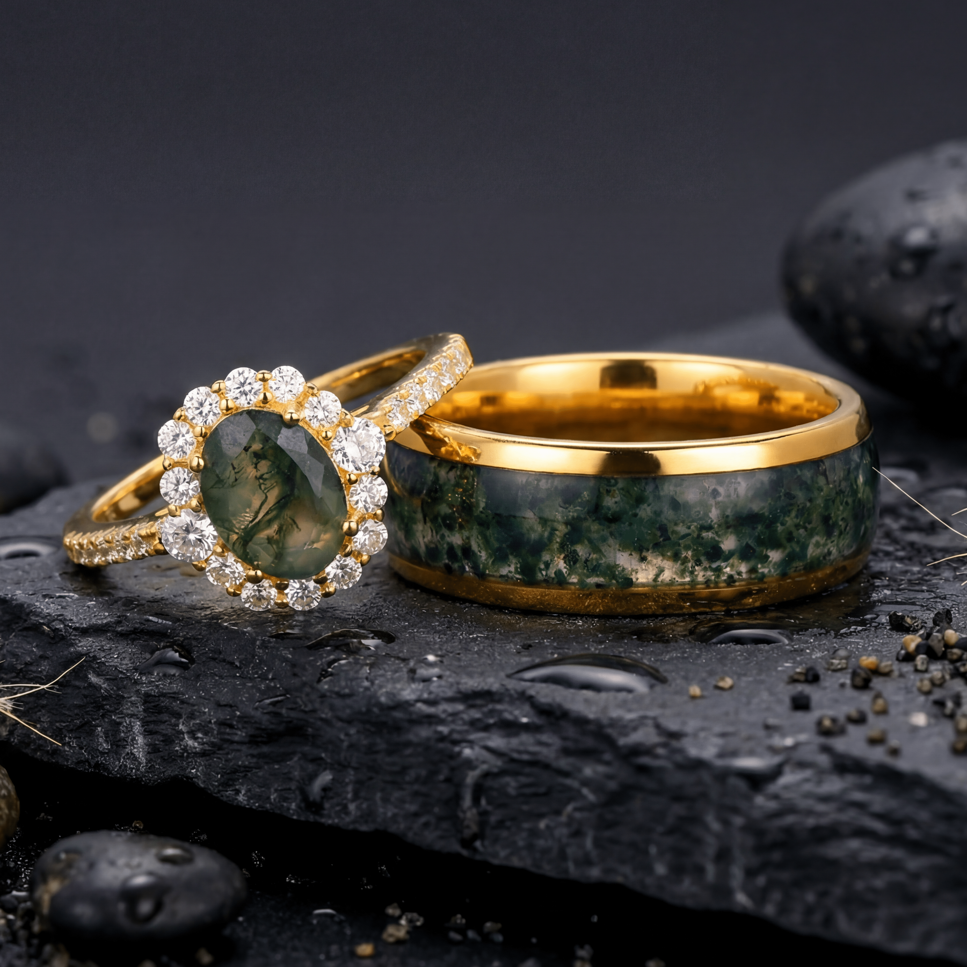 Verdant Vow of Elysia - Ring Set